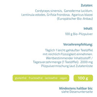 Bio Vitalpilze Komplex Active Lifestyle Pulver 100 g aus EU-Anbau