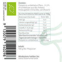 Bio Polyporus (Polyporus umbellatus, Eichhase) Pulver 100 g