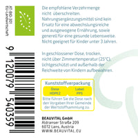 Hinweise auf Verzehrmenge und Verpackung