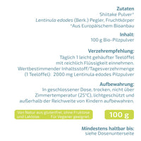 Shiitake Pulver Verzehrempfehlung, Aufbewahrung Zutaten