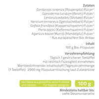 Bio Vitalpilze Komplex 7 Powerimmune Pulver 100 g aus EU-Anbau