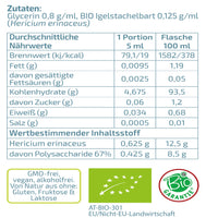 Nährwerte Hericium Flüssiextrakt