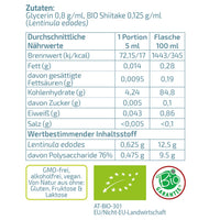 Nährwerttabelle Shiitake Flüssigextrakt