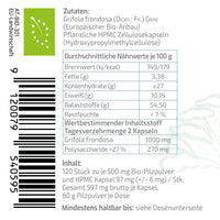 Nährwerttabelle Maitake Kapseln