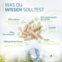 100% Reishi in Bio-Qualität, vegan