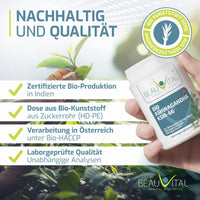 Bio Ashwagandha KSM-66 von BEAUVITAL Nachhaltig und Qualität mit Bio-Produktion 
