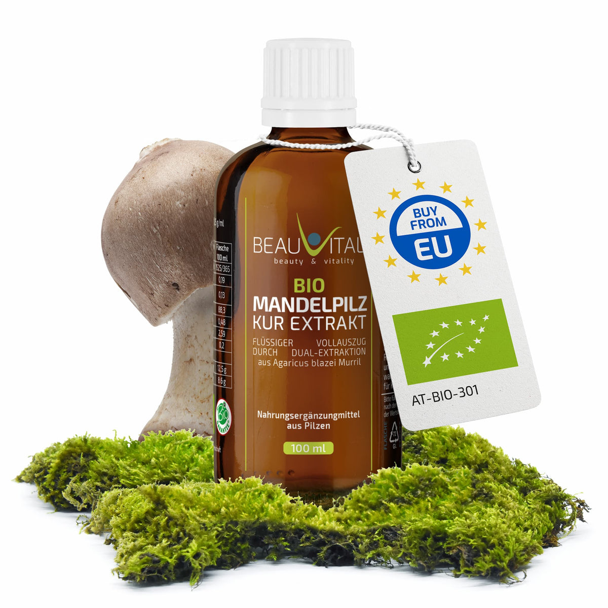 Bio Mandelpilz Flüsigextrakt Kur Extrakt von BEAUVITAL