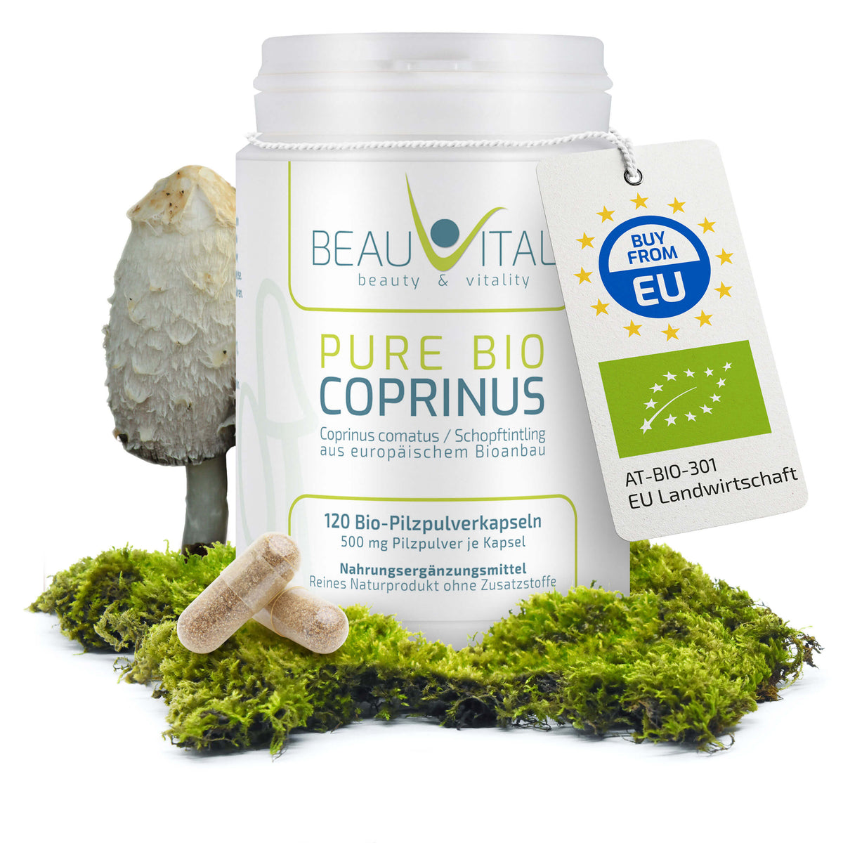 Pure Bio Coprinus Schopftintling Kapseln von BEAUVITAL
