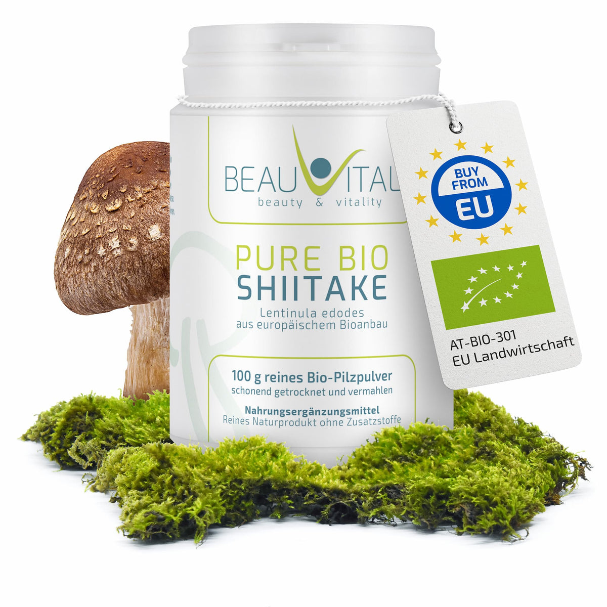 Pure Bio Shiitake Pulver von BEAUVITAL 
